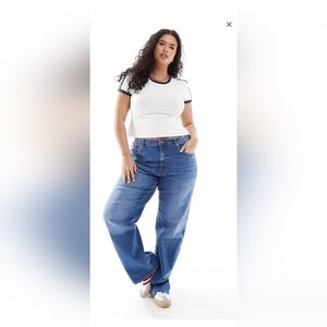 ONLY Curve Juicy Wide Leg Jeans (mid blue)
